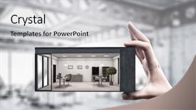  Presentation with personality - Audience pleasing presentation design consisting of office furniture - this design has personality mixed backdrop and a light gray colored foreground