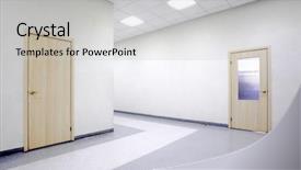  Presentation with statuary hall - Beautiful presentation design featuring office hall and doors backdrop and a light gray colored foreground