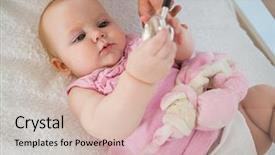  Presentation with baby doctor - PPT theme enhanced with paediatrics - beautiful cute baby girl background and a lemonade colored foreground