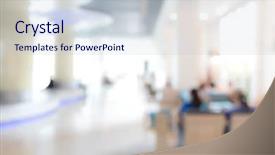  Presentation with lobby - Slide deck featuring office holiday - abstract blur interior hotel lobby background and a lemonade colored foreground