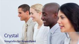  Presentation with multi culture - Beautiful PPT theme featuring office in a company backdrop and a sky blue colored foreground