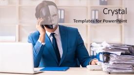  Presentation with industrial espionage - Presentation design consisting of office in industrial espionage background and a lemonade colored foreground