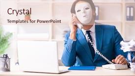  Presentation with espionage - Slide set with office in industrial espionage background and a lemonade colored foreground