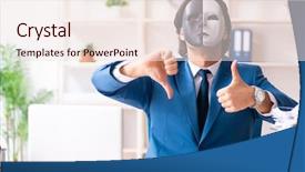  Presentation with espionage - Presentation theme enhanced with office in industrial espionage background and a sky blue colored foreground