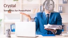  Presentation with industrial espionage - Slide set featuring office in industrial espionage background and a lemonade colored foreground