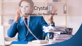  Presentation with espionage - PPT layouts with office in industrial espionage background and a soft green colored foreground