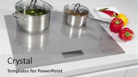  Presentation with induction charging - Cool new presentation theme with office inauguration - grey glass induction hob backdrop and a  colored foreground