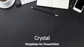  Presentation with leather - PPT layouts enhanced with office leather desk table background and a dark gray colored foreground