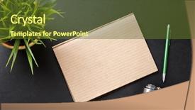  Presentation with flower office desk table - Slides having  background and a  colored foreground