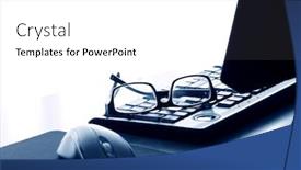  Presentation with office life - Beautiful slides featuring office life closeup of a office desk--toned blue backdrop and a white colored foreground