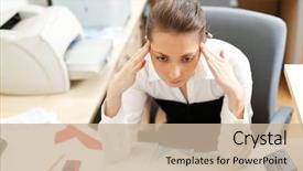  Presentation with office life - PPT layouts featuring workplace stress - office life tired young woman background and a lemonade colored foreground