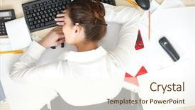  Presentation with office life - PPT layouts having office life young woman sleeping background and a cream colored foreground