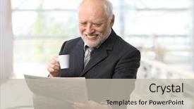  Presentation with office newspaper - Colorful slide deck enhanced with office lobby on coffee break backdrop and a mint green colored foreground