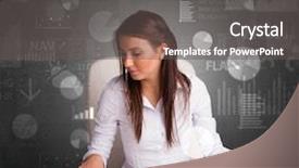  Presentation with monthly report sales in statistics - Audience pleasing presentation consisting of office making report and statistics backdrop and a gray colored foreground