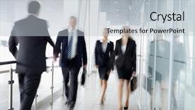  Presentation with moving - PPT layouts consisting of office move - businesspeople moving along the corridor background and a light gray colored foreground