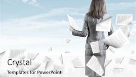  Presentation with legal - Presentation having view of businesswoman holding paper background and a  colored foreground