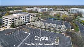  Presentation with industrial park - Presentation design enhanced with office park during spring background and a gray colored foreground