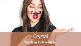  Presentation with kidney transplant holding a model - Slide set featuring office party - surprised model girl holding funny background and a coral colored foreground