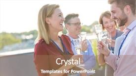  Presentation with celebrate - Theme having office party or conference convention background and a coral colored foreground