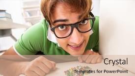  Presentation with office chair - Presentation featuring office prank with sharp thumbtacks background and a lemonade colored foreground