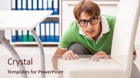  Presentation with office chair - Presentation theme consisting of office prank with sharp thumbtacks background and a lemonade colored foreground