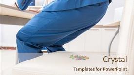  Presentation with office ergonomics - Presentation theme enhanced with office prank with sharp thumbtacks background and a sky blue colored foreground