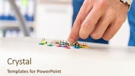  Presentation with office safety fatigue - Amazing PPT theme having office prank with sharp thumbtacks backdrop and a sky blue colored foreground