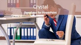  Presentation with office chair - PPT theme with office prank with sharp thumbtacks background and a coral colored foreground