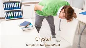  Presentation with office safety fatigue - Audience pleasing theme consisting of office prank with sharp thumbtacks backdrop and a sky blue colored foreground