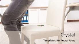  Presentation with office chair - Slide deck featuring office prank with sharp thumbtacks background and a lemonade colored foreground