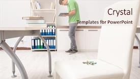  Presentation with office safety fatigue - PPT theme consisting of office prank with sharp thumbtacks background and a lemonade colored foreground