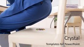  Presentation with directors chair - Beautiful presentation theme featuring office prank with sharp thumbtacks backdrop and a lemonade colored foreground