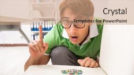  Presentation with office chair - Audience pleasing PPT theme consisting of office prank with sharp thumbtacks backdrop and a coral colored foreground