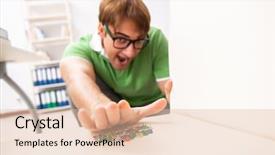  Presentation with directors chair - PPT theme with office prank with sharp thumbtacks background and a lemonade colored foreground