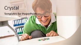  Presentation with flouride treatmnt in the dental office - Amazing PPT layouts having office prank with sharp thumbtacks backdrop and a coral colored foreground