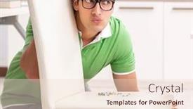  Presentation with office chair - PPT theme having office-prank-with-sharp-thumbtacks background and a lemonade colored foreground