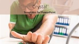  Presentation with office chair - Slide deck with office-prank-with-sharp-thumbtacks background and a coral colored foreground