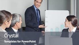  Presentation with sales strategy - PPT theme having office presentation showing sales background and a dark gray colored foreground