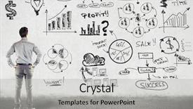  Presentation with business plan - Theme having office products - businessman in suit and business background and a  colored foreground