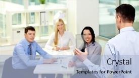  Presentation with supply chain new product - Audience pleasing presentation design consisting of office products - businessman presenting new product backdrop and a light blue colored foreground