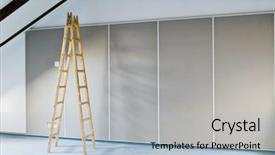  Presentation with office renovation - Amazing PPT layouts having office renovation - construction background with ladder indoor backdrop and a light blue colored foreground