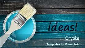  Presentation with renovation - PPT layouts with office renovation - ideas message and paintbrush background and a ocean colored foreground