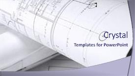  Presentation with office renovation - Audience pleasing presentation theme consisting of office renovation - roled -up plans backdrop and a sky blue colored foreground