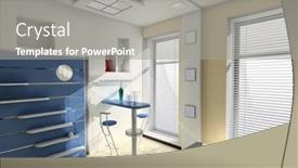  Presentation with interior design office - Cool new slide deck with office-rest-room-interior-design backdrop and a gray colored foreground