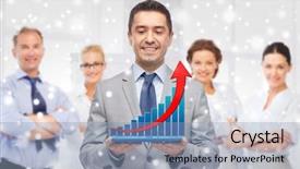  Presentation with business success - Amazing slide deck having office room background and snow backdrop and a  colored foreground