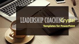  Presentation with coaching - Colorful presentation theme enhanced with office set on wooden table backdrop and a tawny brown colored foreground