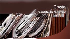  Presentation with files - Slides featuring office shelves full of files background and a  colored foreground