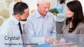  Presentation with office - Theme with office showing boss presentation more background and a light blue colored foreground