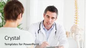  Presentation with room - Cool new theme with office sick - doctor explaining something backdrop and a  colored foreground