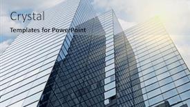  Presentation with skyscraper - Cool new slide deck with office skyscraper under dramatic sky backdrop and a light blue colored foreground